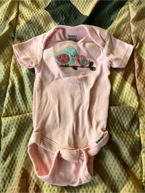 Gerber Light Pink Baby Bodysuit with Bird Applique